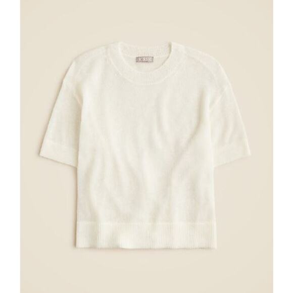 J. Crew Women's Alpaca-Blend Oversized Sweater T-Shirt CK497 Ivory Size L NWT - Picture 1 of 2